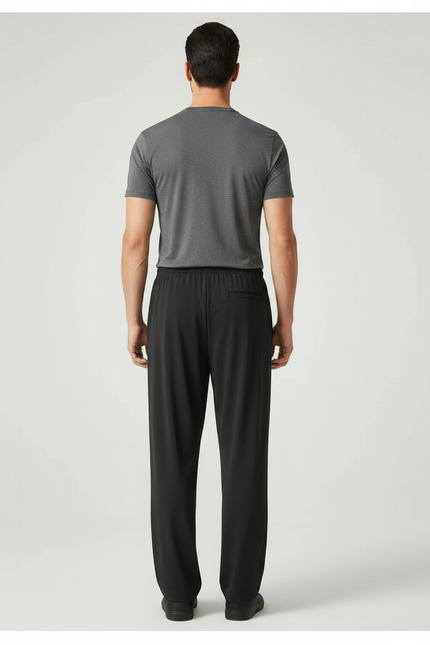 Pantalon Fluide Noir Ample Décontracté Sport Homme - Polyester - vue 2