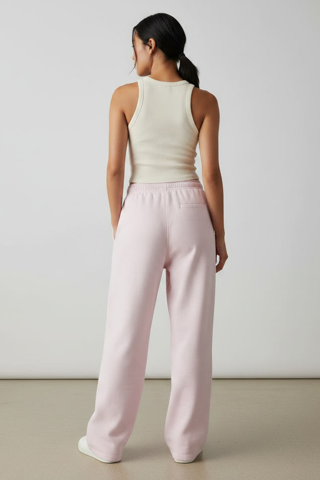 Pantalon Fluide Rose Ample Décontracté Confortable Femme - Molleton - vue 2