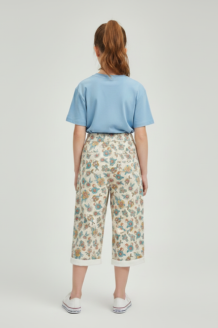 Pantalon Fluide A Fleurs - Imprimé Coton - vue 2