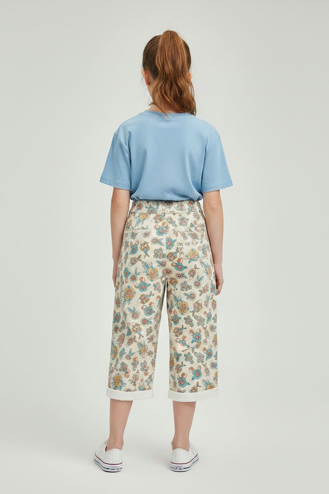 Pantalon Fluide A Fleurs - Imprimé Coton - vue 2