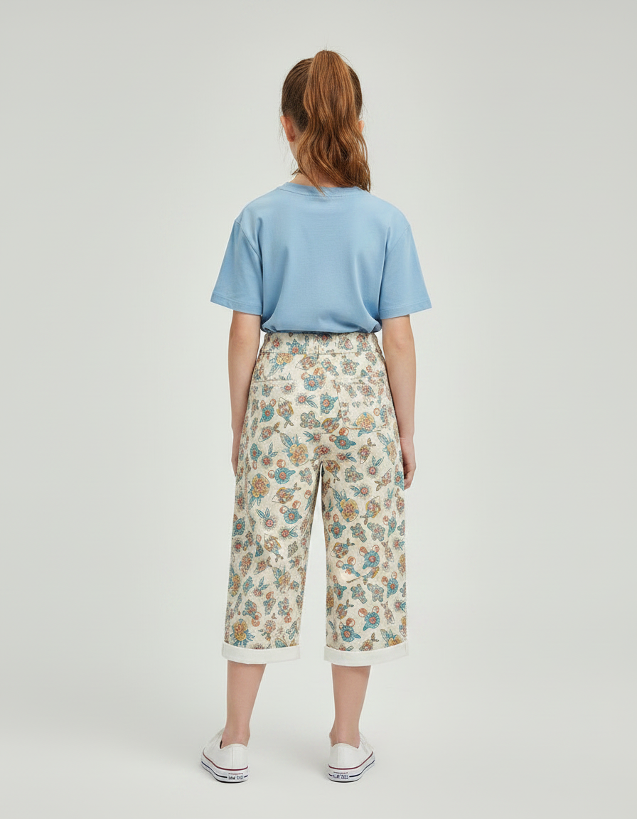 Pantalon Fluide A Fleurs - Imprimé Coton - vue 2