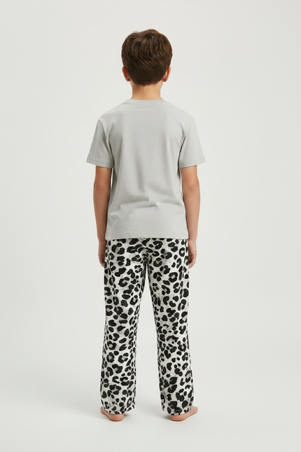 Pantalon Fluide Léopard Noir Blanc Ample Confortable - Imprimé Maille - vue 2