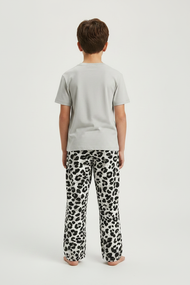 Pantalon Fluide Léopard Noir Blanc Ample Confortable - Imprimé Maille - vue 2