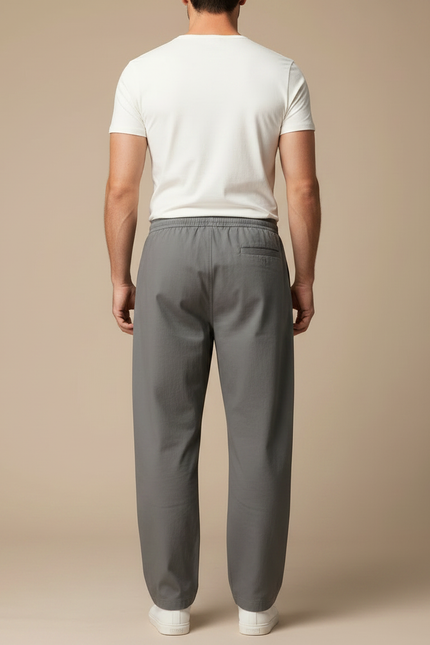 Pantalon Fluide Homme Gris Coupe Ample - Viscose - vue 2