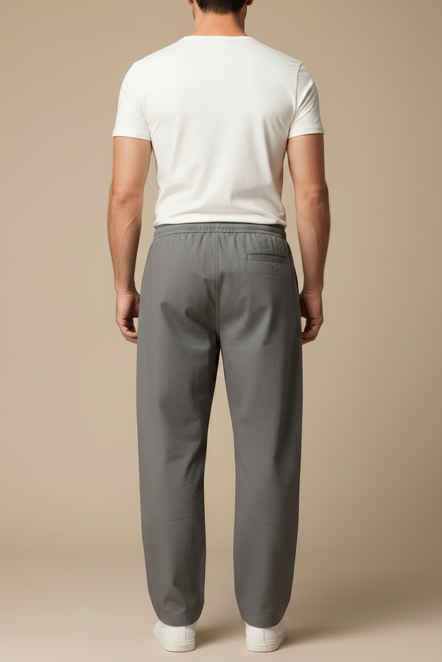 Pantalon Fluide Homme Gris Coupe Ample - Viscose - vue 2