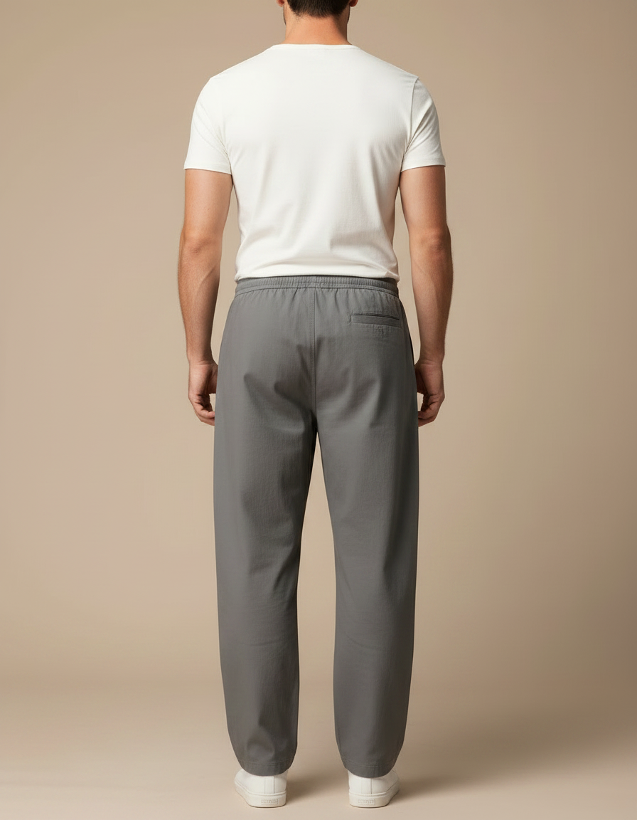 Pantalon Fluide Homme Gris Coupe Ample - Viscose - vue 2