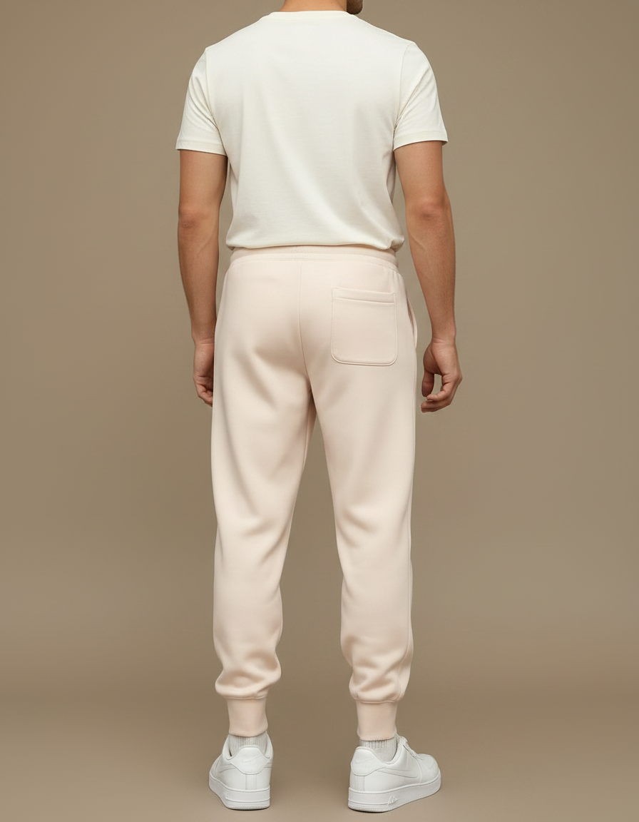 Pantalon Fluide Beige Imprimé Brooklyn Sport Cordon Homme - Molleton - vue 2