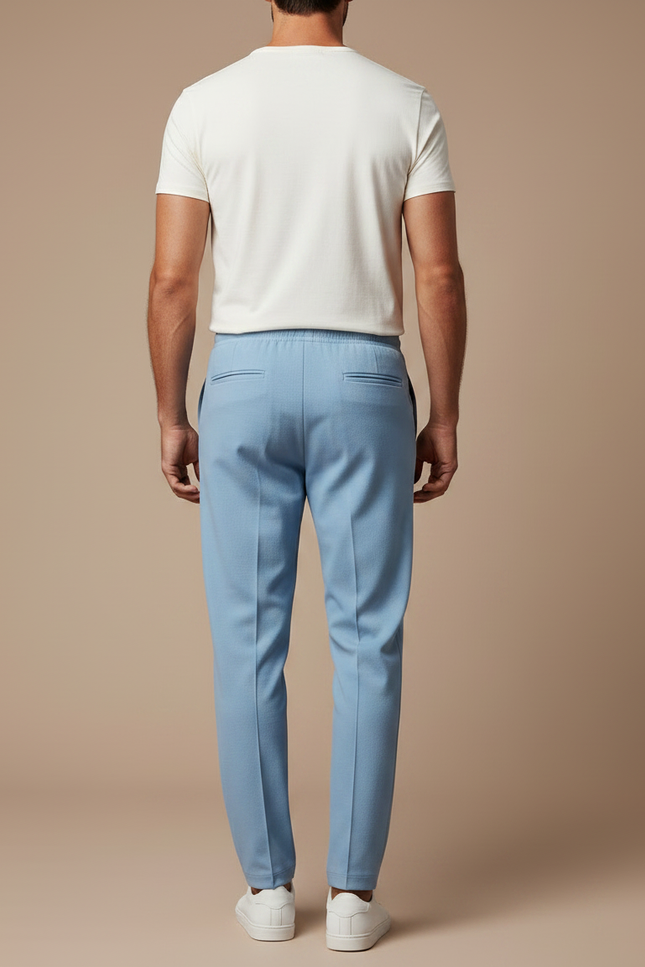 Pantalon Fluide Bleu Ciel Décontracté Homme Droit - Viscose - vue 2