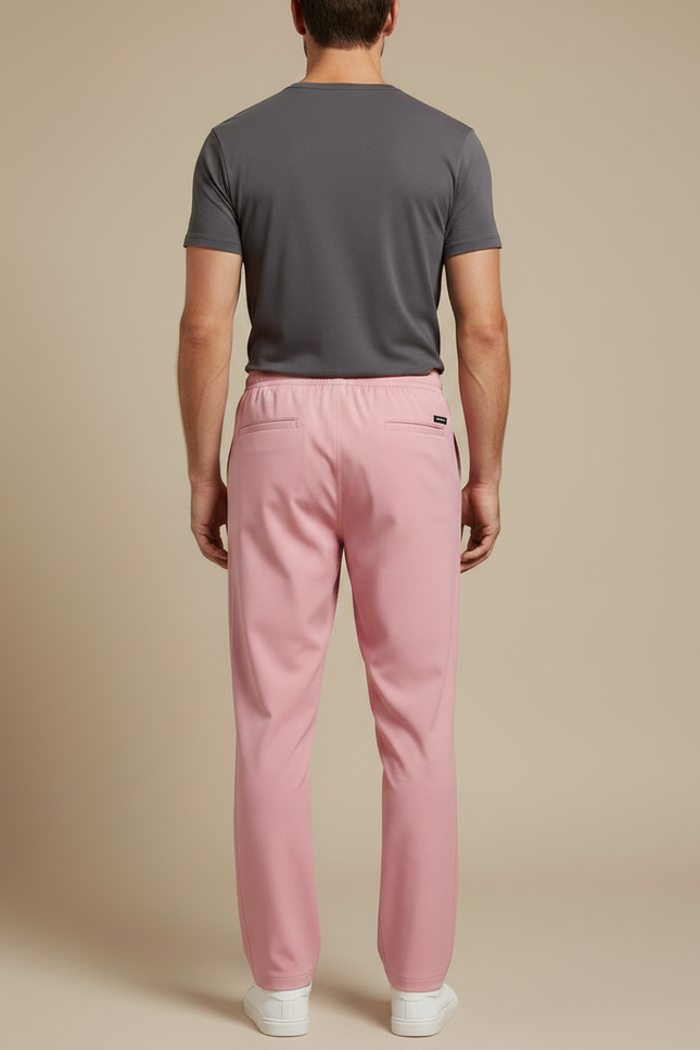Pantalon Fluide Rose Droit Cordon Homme Confortable - Polyester - vue 2
