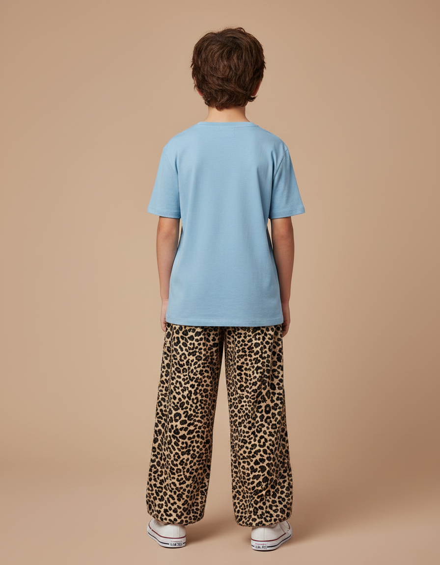 Pantalon Fluide Léopard Ample Coton Enfant Décontracté - Imprimé - vue 2