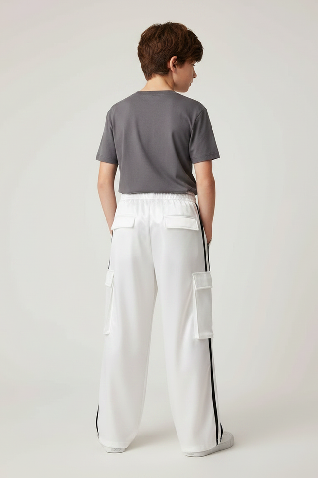 Pantalon Fluide Brillant - Blanc Satin - vue 2