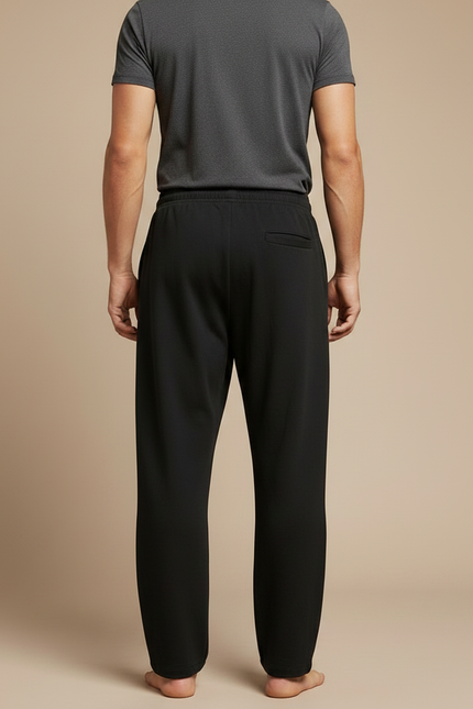 Pantalon Fluide Homme Noir Coupe Ample Viscose Été 3 - Molleton - vue 2
