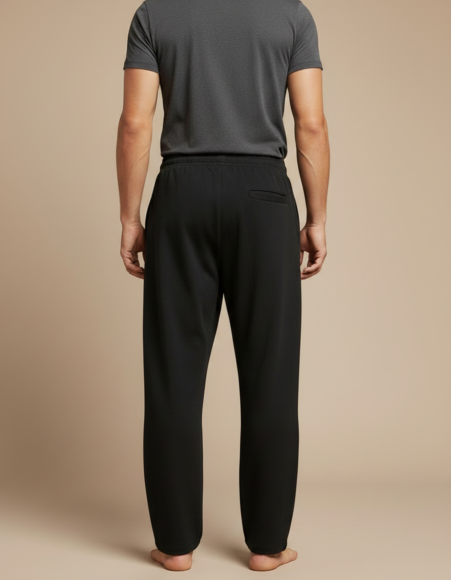 Pantalon Fluide Homme Noir Coupe Ample Viscose Été 3 - Molleton - vue 2