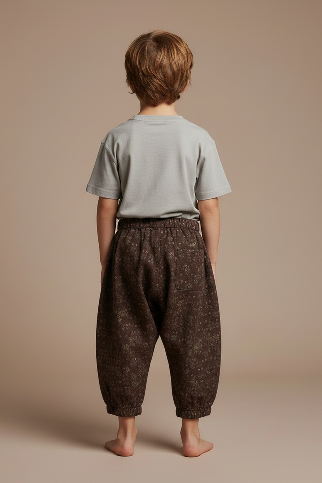 Pantalon Fluide Marron Imprimé Ample Enfant - Laine - vue 2