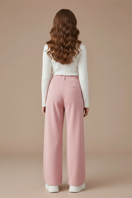 Pantalon Fluide Rose Ample Décontracté Enfant - Molleton - vue 2