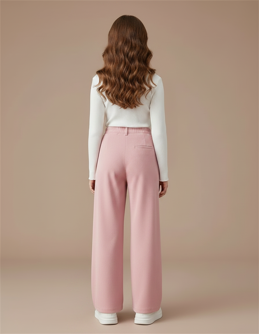Pantalon Fluide Rose Ample Décontracté Enfant - Molleton - vue 2