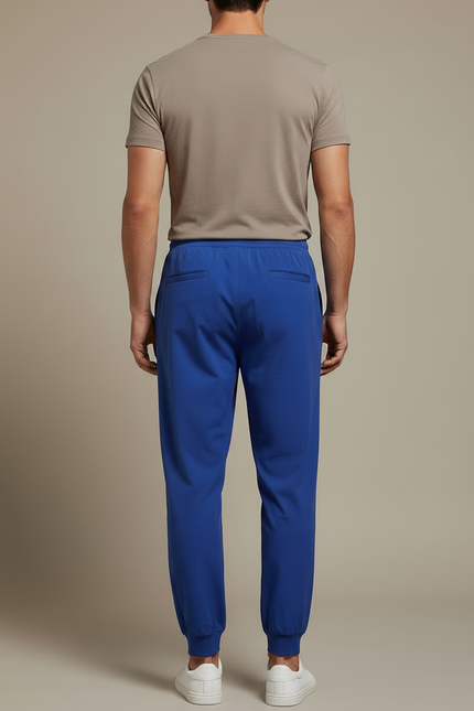 Pantalon Fluide Bleu Royal Jogger Cordon Décontracté - Polyester - vue 2