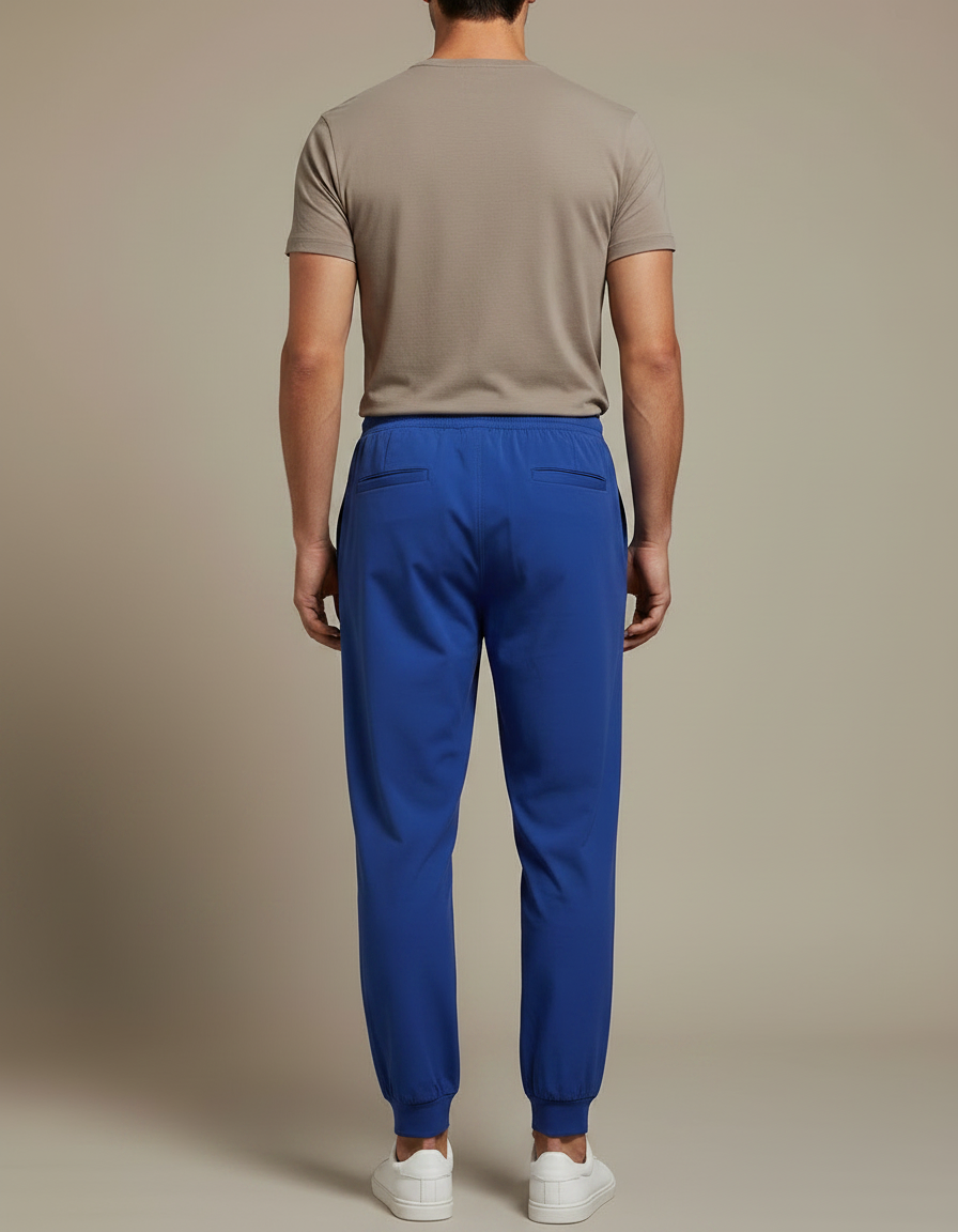 Pantalon Fluide Bleu Royal Jogger Cordon Décontracté - Polyester - vue 2