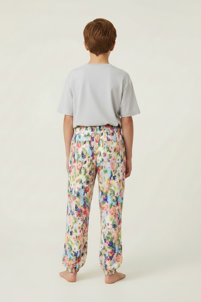Pantalon Fluide Floral Multicolore Ample Viscose Enfant - vue 2