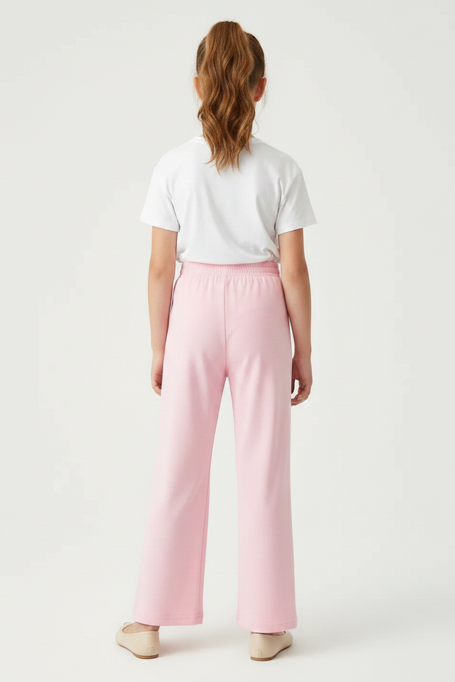 Pantalon Fluide Rose Fleur Ample Confortable Fille - Molleton - vue 2