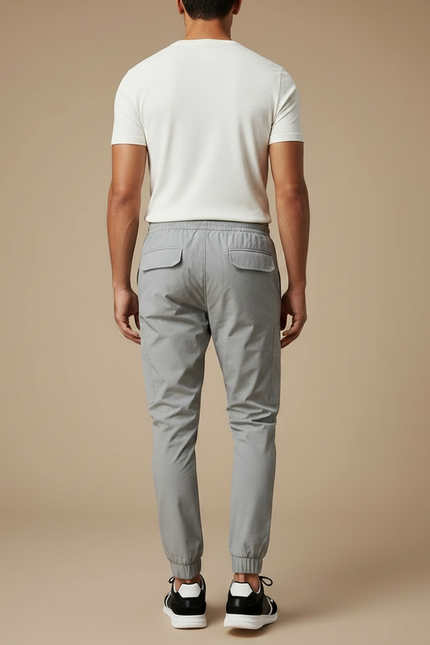 Pantalon Fluide Gris Cargo Jogger Sport Homme - Polyester - vue 2