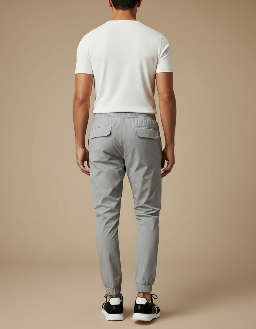 Pantalon Fluide Gris Cargo Jogger Sport Homme - Polyester - vue 2