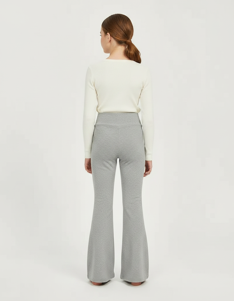 Pantalon Fluide Gris Ample Évasé Confortable Fille - Molleton - vue 2