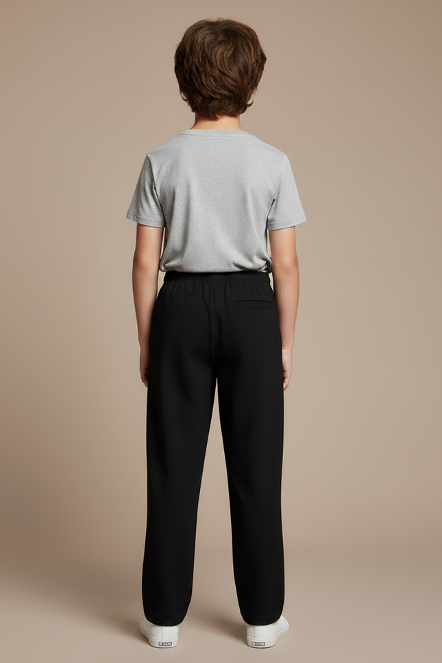 Pantalon Fluide Noir Ample Décontracté Enfant Garcon - Polyester - vue 2