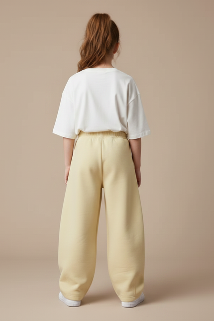 Pantalon Fluide Jaune Ample Confortable Décontracté Enfant - Molleton - vue 2