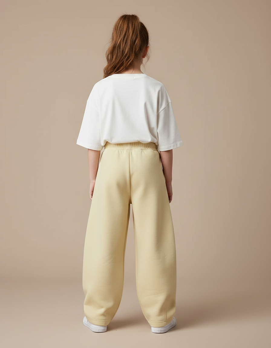 Pantalon Fluide Jaune Ample Confortable Décontracté Enfant - Molleton - vue 2
