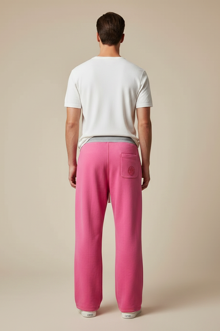 Pantalon Fluide Rose Ample Décontracté Coton Homme - Molleton - vue 2