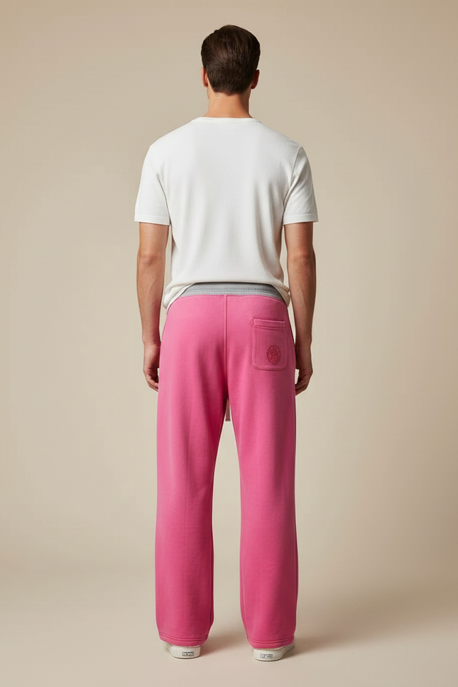 Pantalon Fluide Rose Ample Décontracté Coton Homme - Molleton - vue 2