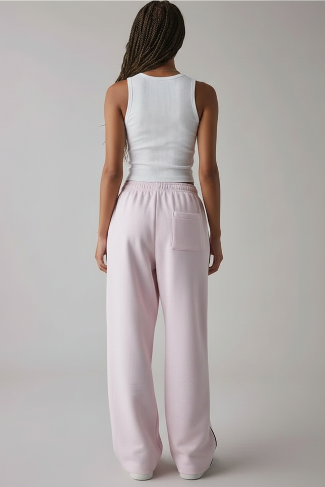 Pantalon Fluide Avec Rayure - Rose Molleton - vue 2
