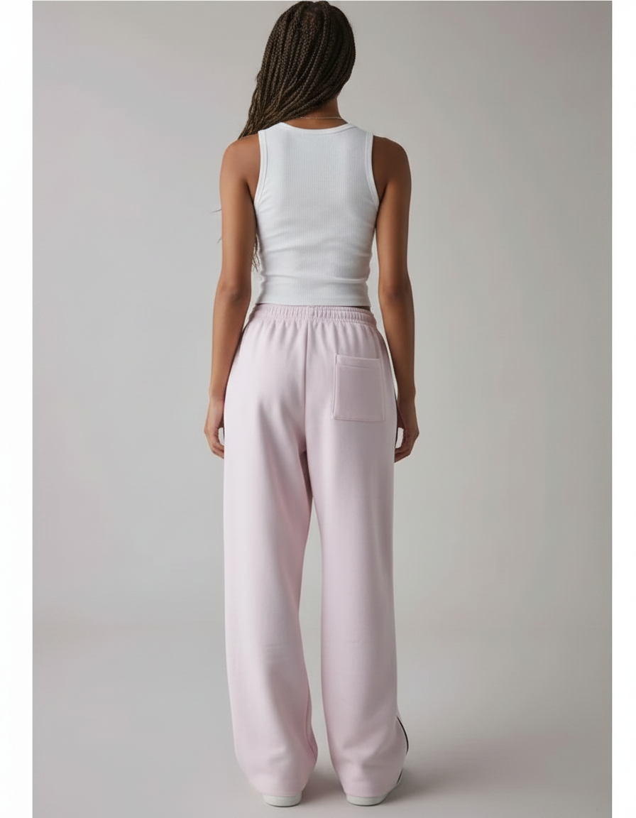 Pantalon Fluide Avec Rayure - Rose Molleton - vue 2