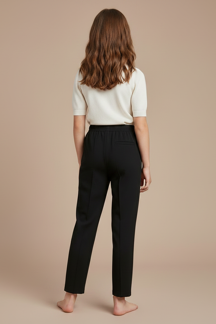 Pantalon Fluide Fille Noir Droit - Polyester - vue 2
