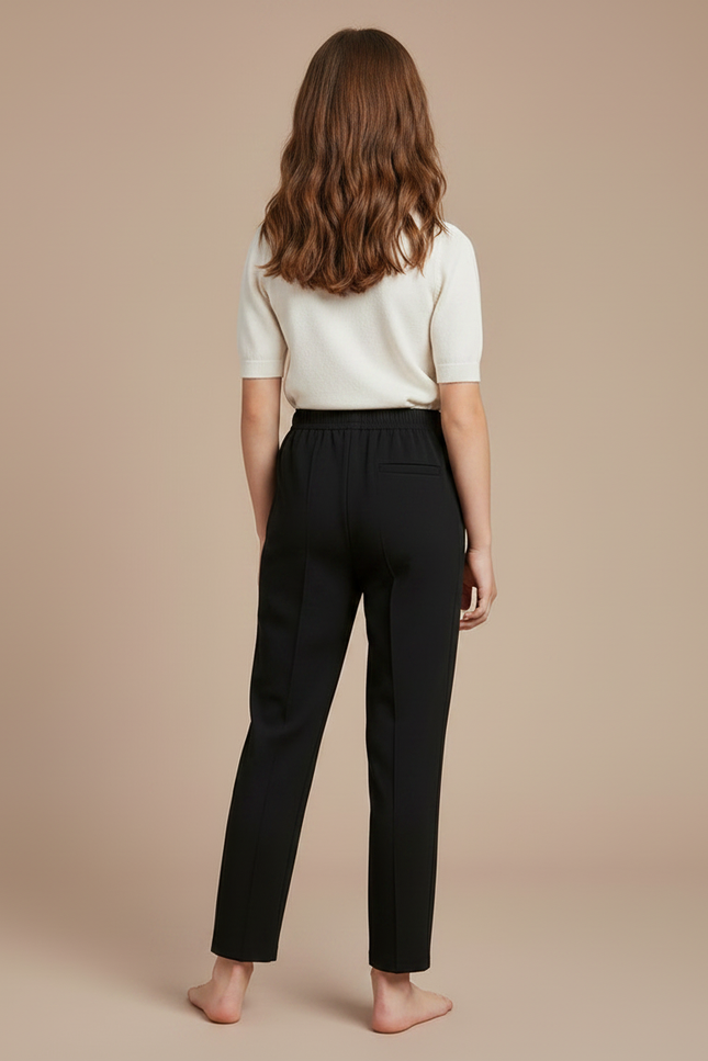 Pantalon Fluide Fille Noir Droit - Polyester - vue 2