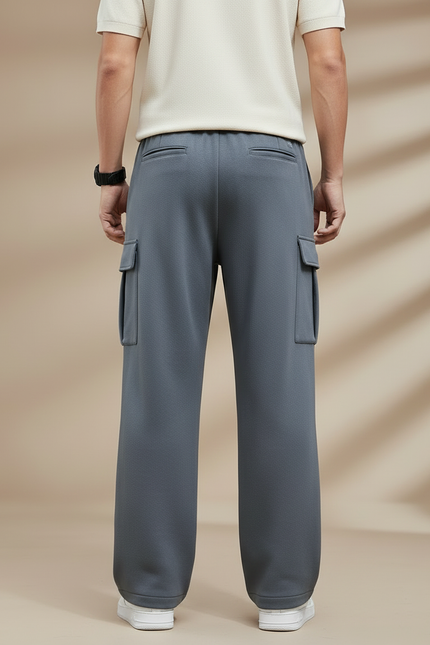 Pantalon Fluide Gris Cargo Ample Décontracté Homme - Molleton - vue 2