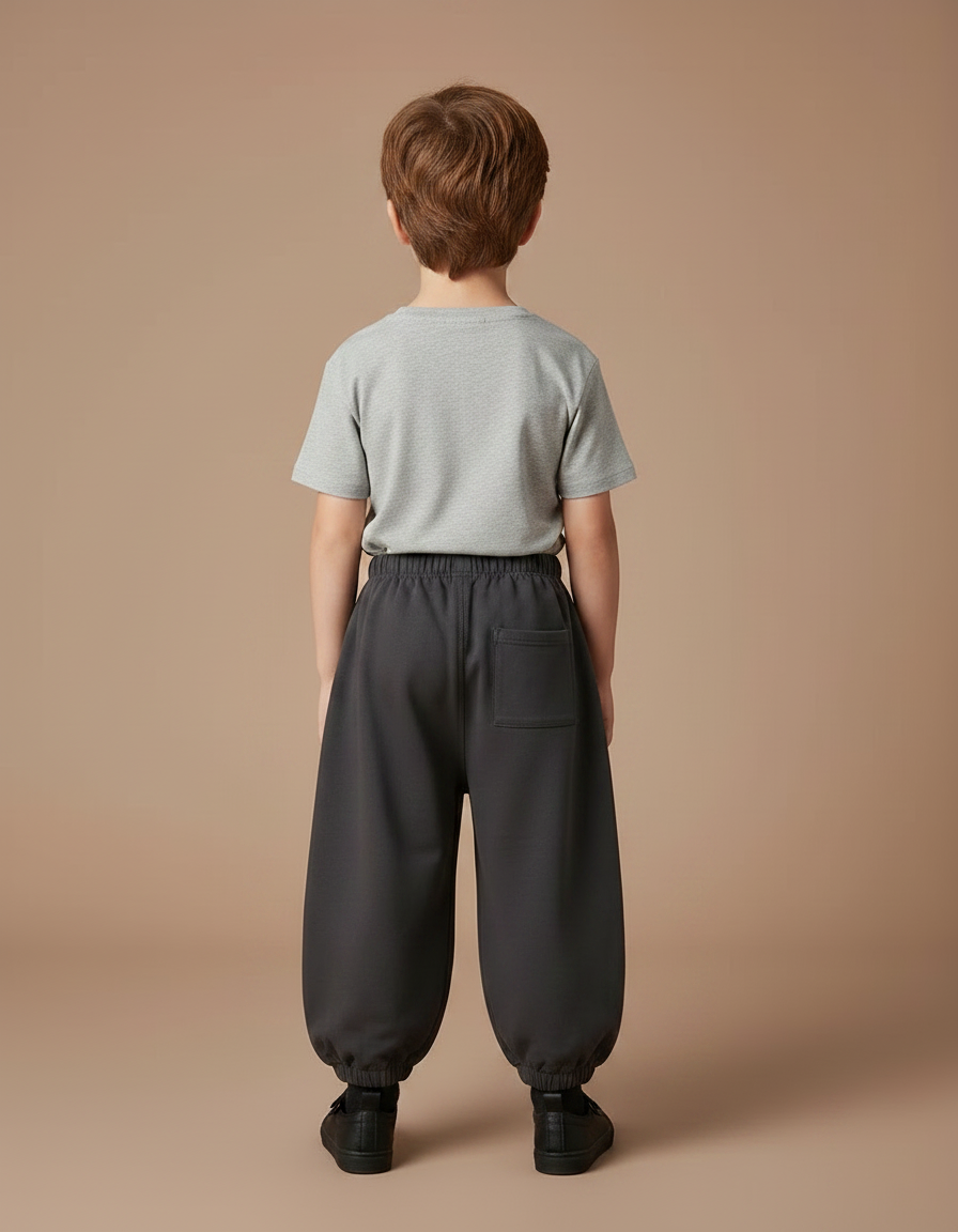 Pantalon Fluide Gris Foncé Ample Ours Décontracté Garçon - Molleton - vue 2