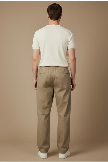 Pantalon Fluide Kaki Ample Coton Décontracté Homme - vue 2