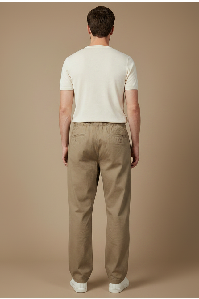 Pantalon Fluide Kaki Ample Coton Décontracté Homme - vue 2