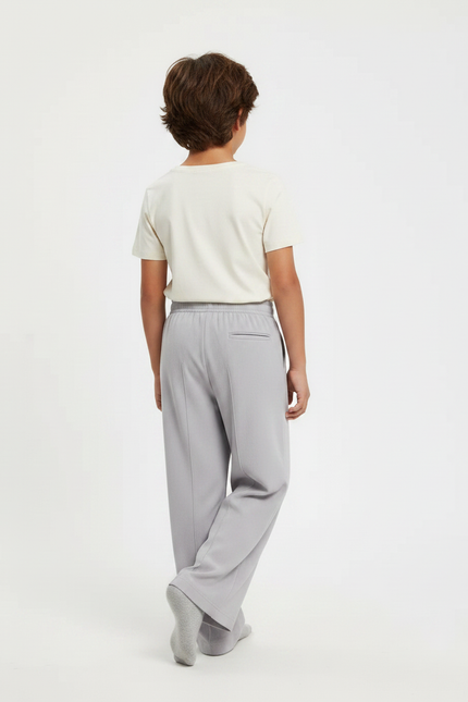Pantalon Fluide Gris Ample Décontracté Enfant Garçon - Polyester - vue 2