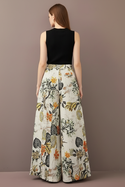 Pantalon Fluide Jungle - Imprimé Viscose - vue 2