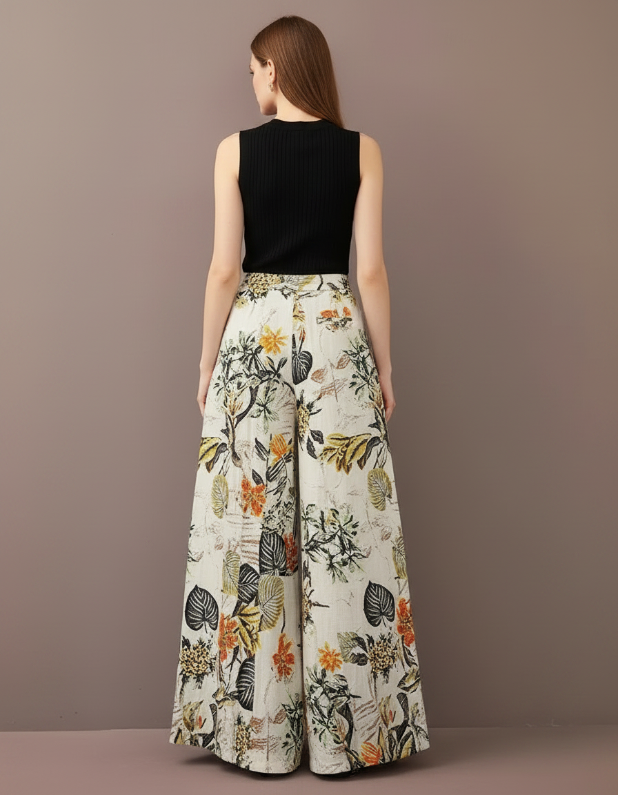 Pantalon Fluide Jungle - Imprimé Viscose - vue 2