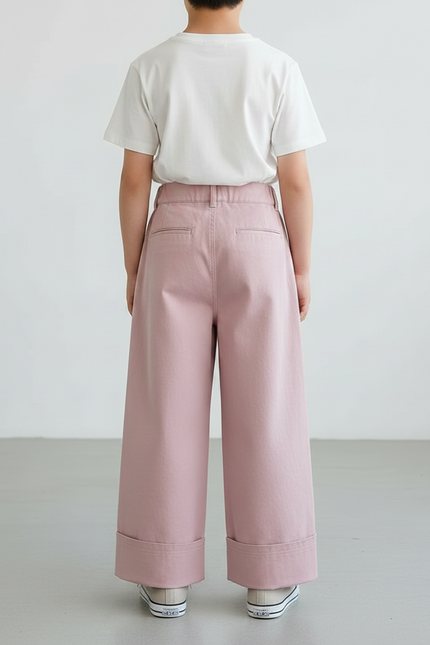 Pantalon Fluide Rose Ample Décontracté Enfant Coton - vue 2