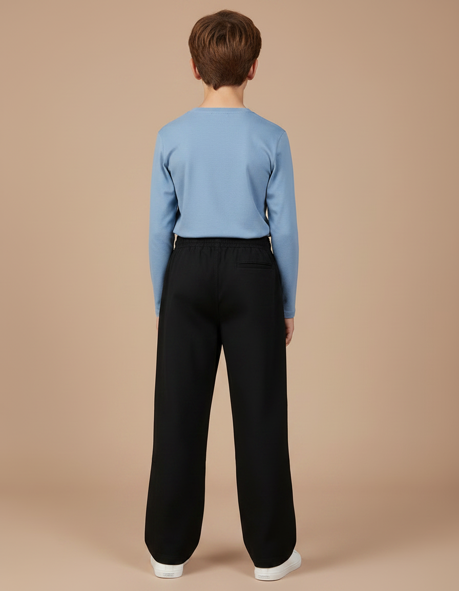 Pantalon Fluide Noir Ample Coton Enfant Casual - vue 2