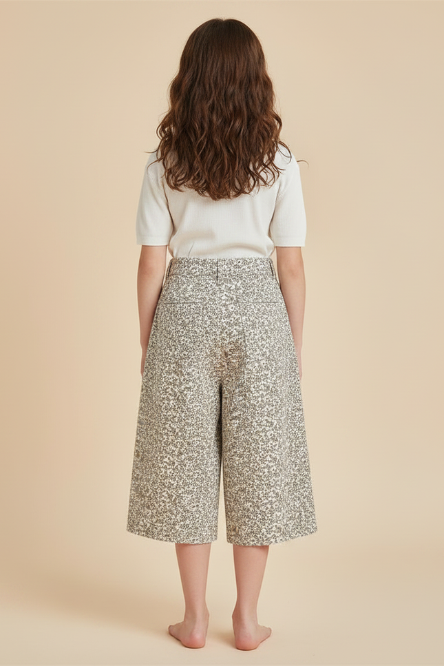 Pantalon Fluide Imprimé Floral Ample Culotte Enfants - Coton - vue 2