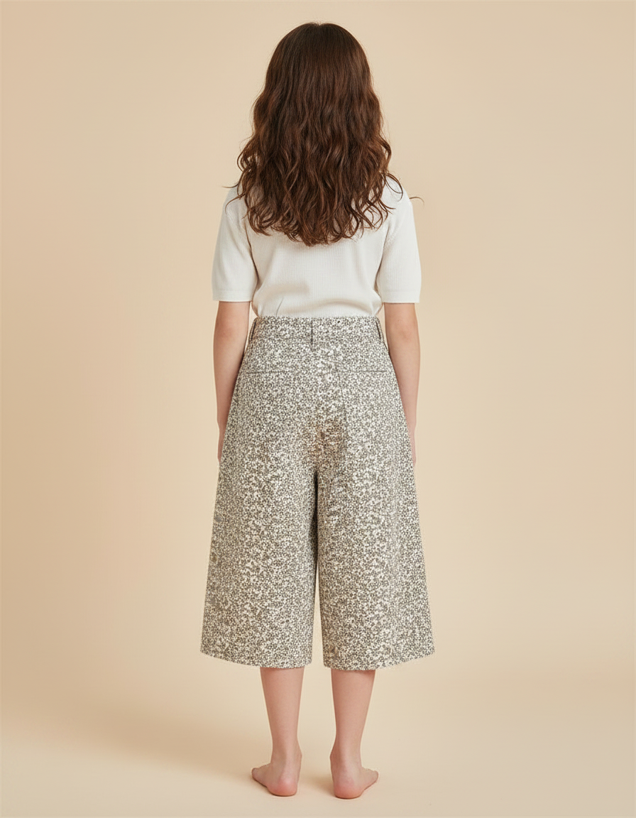 Pantalon Fluide Imprimé Floral Ample Culotte Enfants - Coton - vue 2