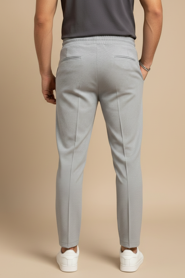 Pantalon Fluide Gris Slim Motif Palmier Homme - Polyester - vue 2