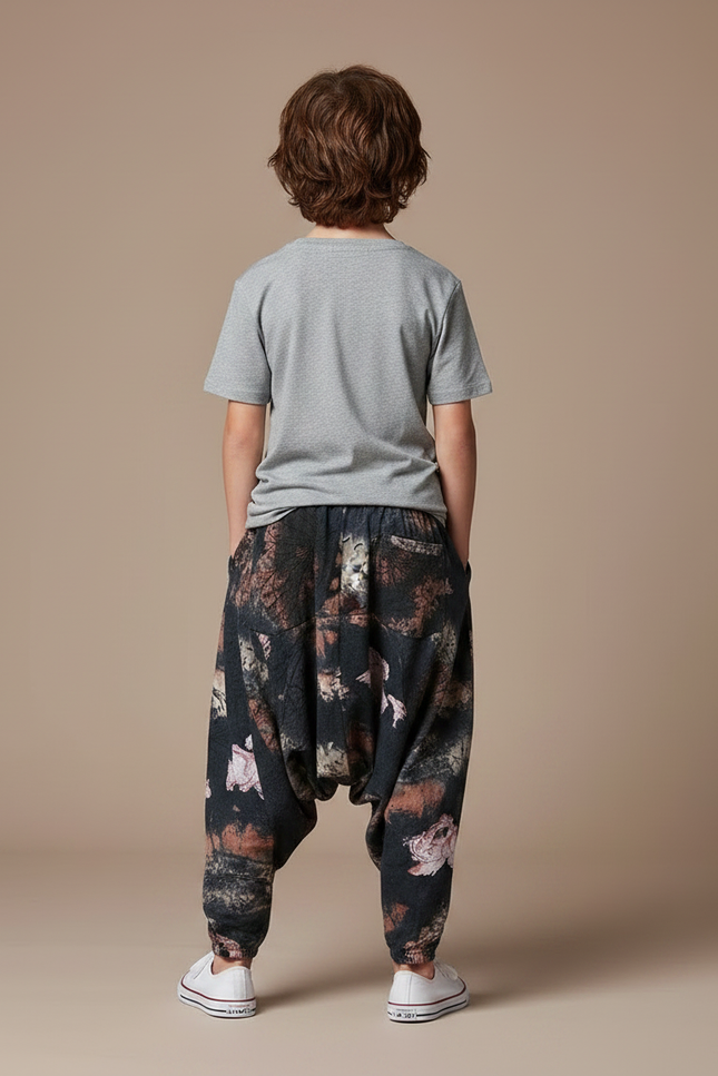 Pantalon Fluide Imprimé Floral Ample Harem Enfant - Viscose - vue 2