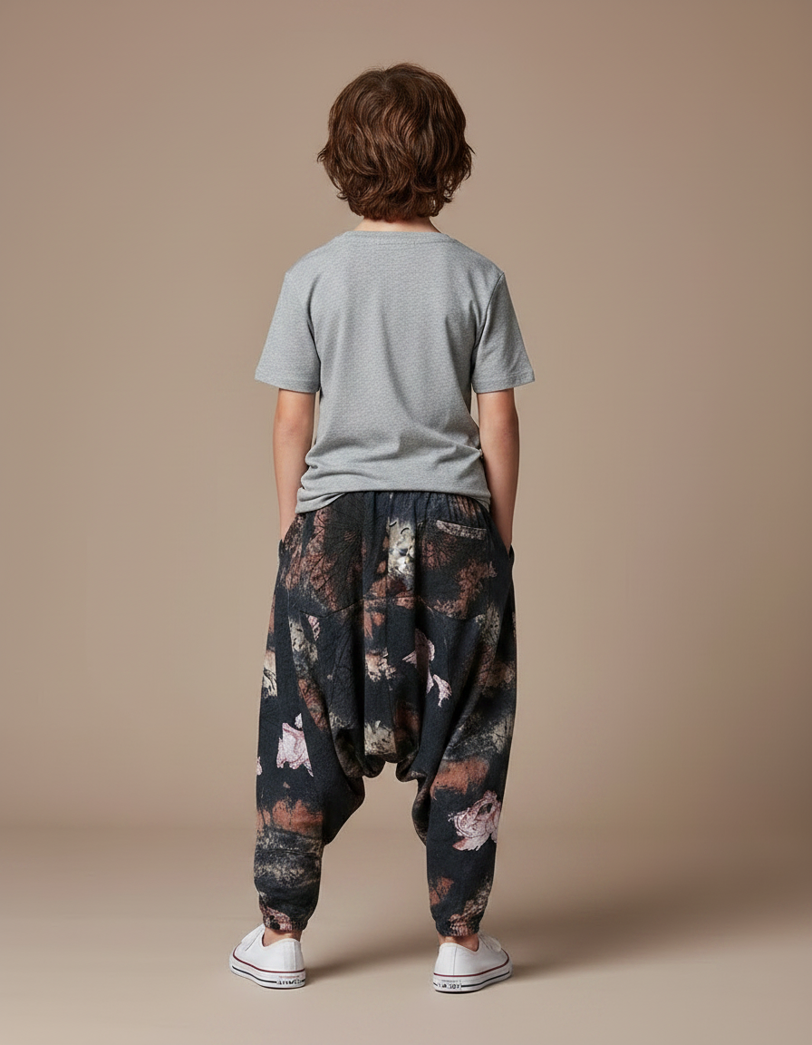 Pantalon Fluide Imprimé Floral Ample Harem Enfant - Viscose - vue 2